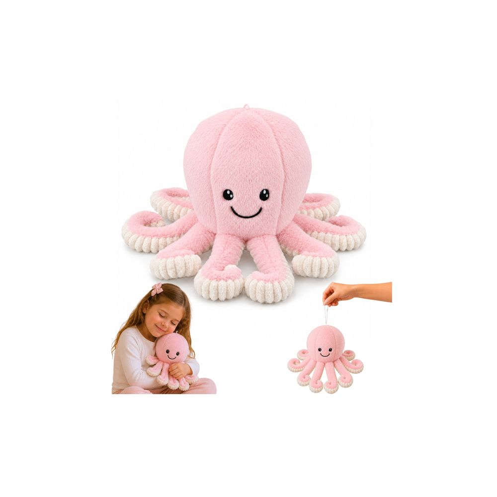 Pluszowa Ośmiornica Maskotka Przytulanka Sprężyste Macki Różowa 30 cm
