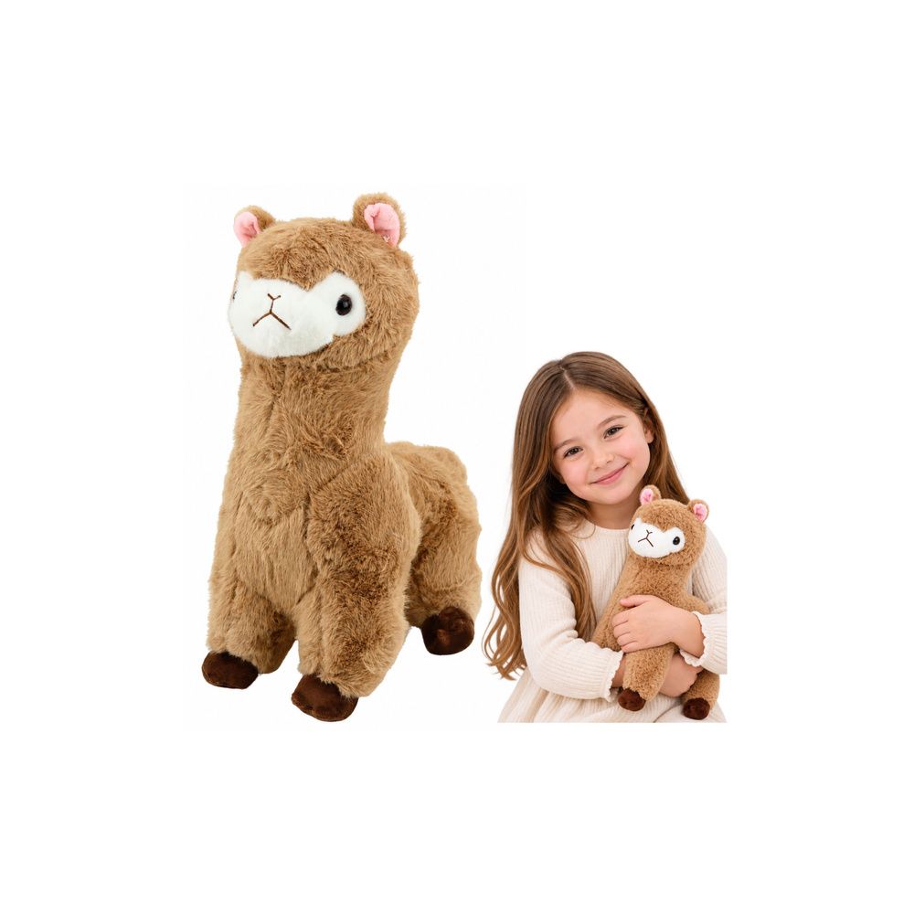 Pluszowa Alpaka Lama Maskotka Przytulanka Miękkie Futerko Beżowa 28 cm