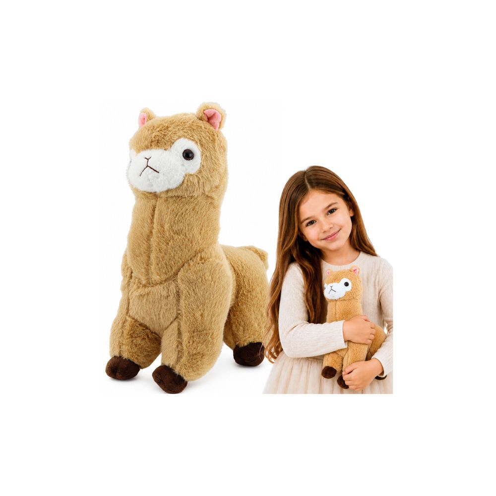 Pluszowa Alpaka Lama Maskotka Przytulanka Miękkie Futerko Kremowa 28 cm