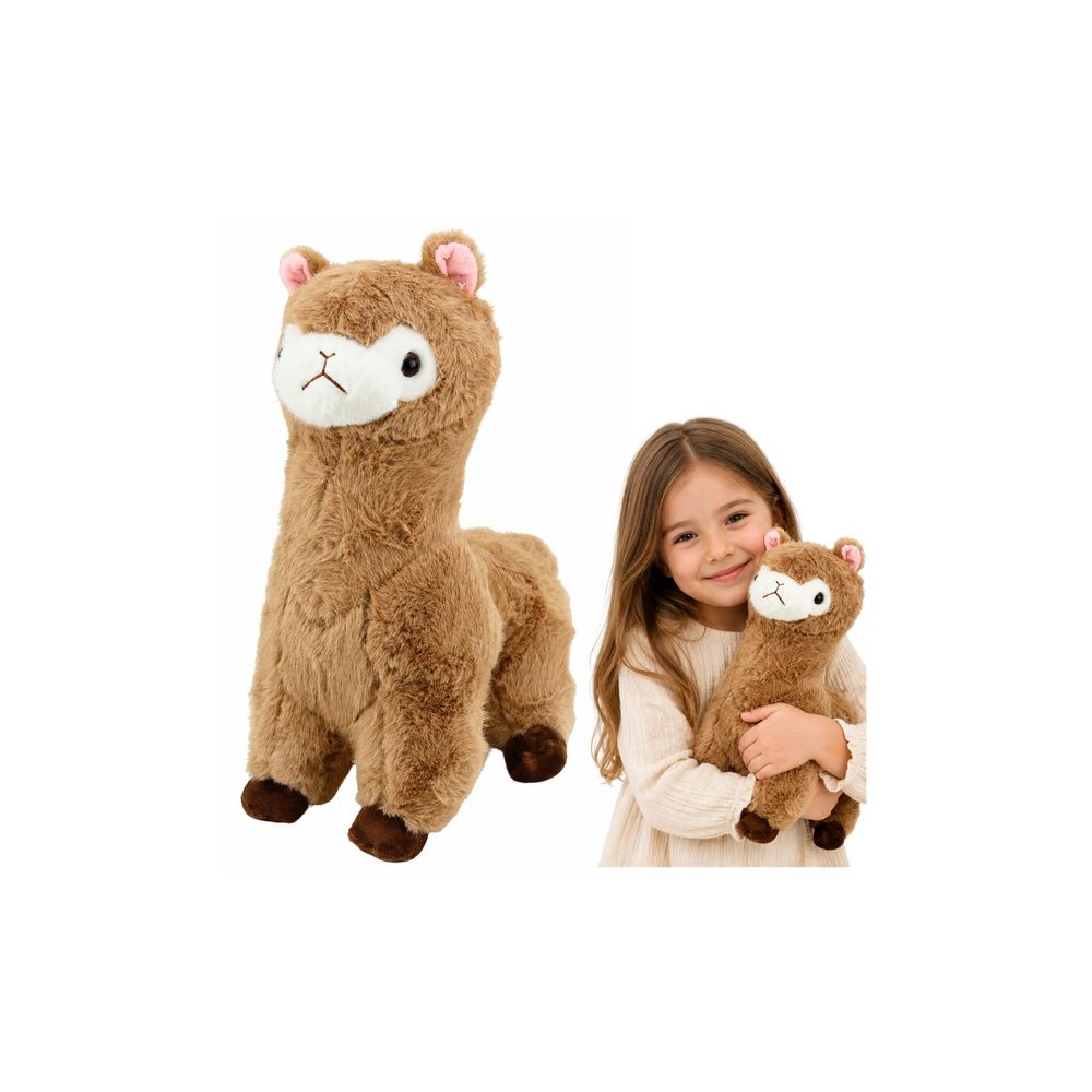 Pluszowa Alpaka Lama Maskotka Przytulanka Miękkie Futerko Beżowa 38 cm