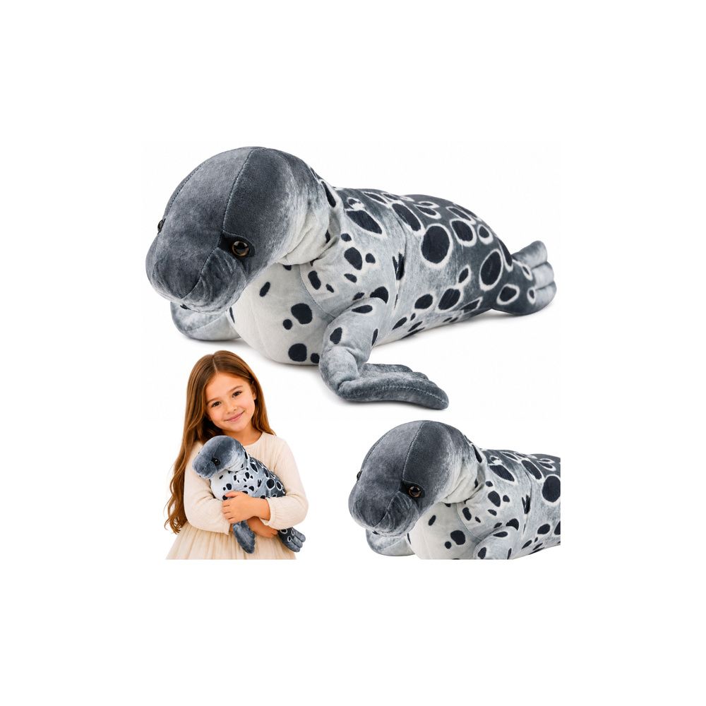 Foka Pluszowa Maskotka Przytulanka Realistyczna Szara 50 cm