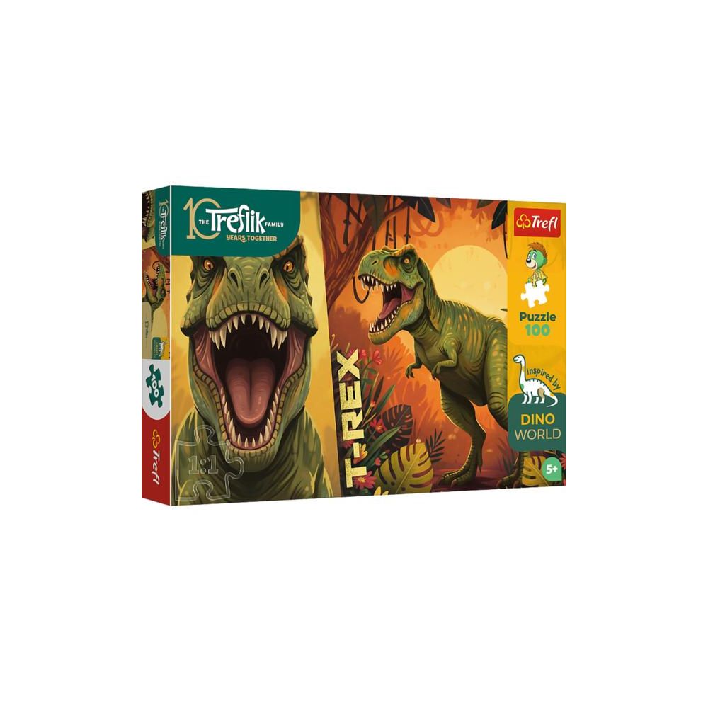 Puzzle - 100 - T-Rex - Rodzina Treflików - Inspired By Dino World - Trefl 16578