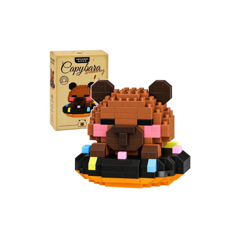 Klocki Konstrukcyjne Figurka Mini Kapibara Na Pączku Brązowa 306 el.