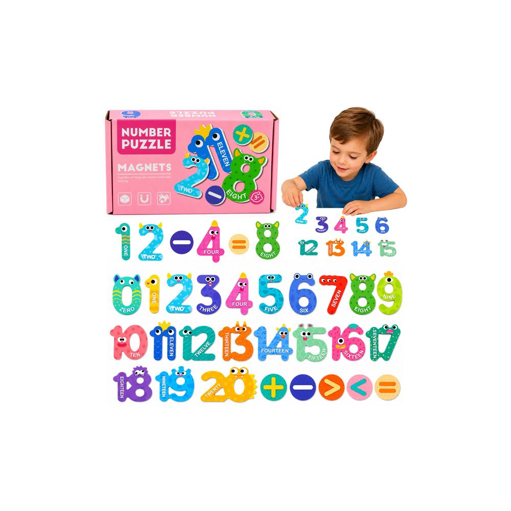 Puzzle Magnetyczne Działania i Liczby Działania Magnesy Edukacyjne 26 el.