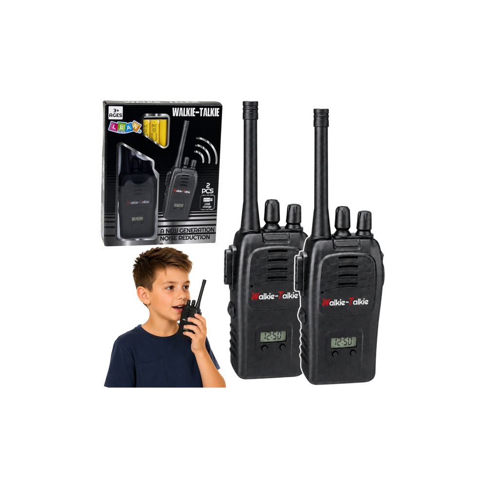 Krótkofalówki Walkie Talkie USB Redukcja Szumów Czarne Zasięg 200M