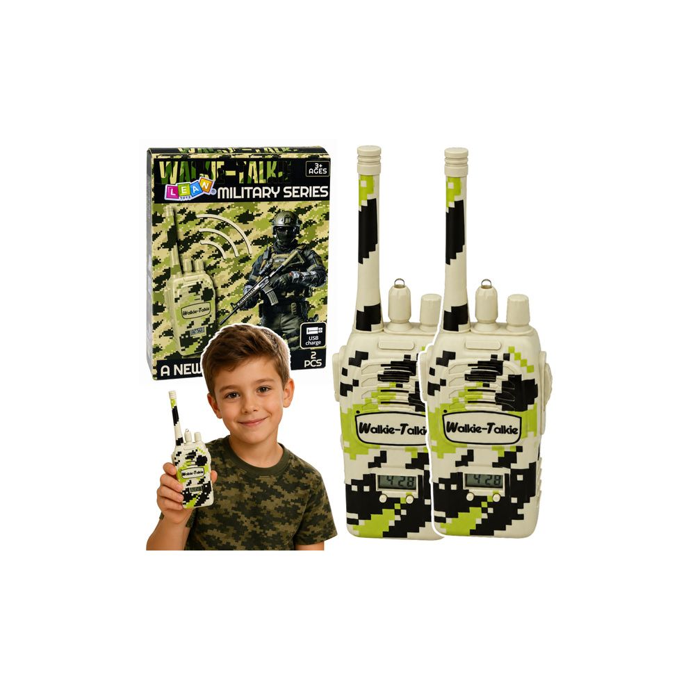 Krótkofalówki Walkie Talkie Militarne USB Zasięg 200M Khaki 2 Szt.
