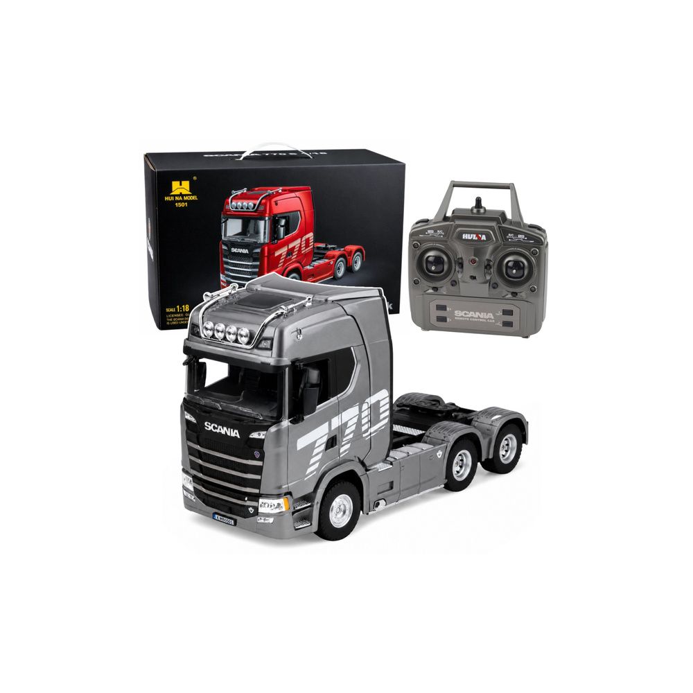 Ciągnik Siodłowy Scania Zdalnie Sterowany RC Huina 1501 Szary Srebrny 1:18