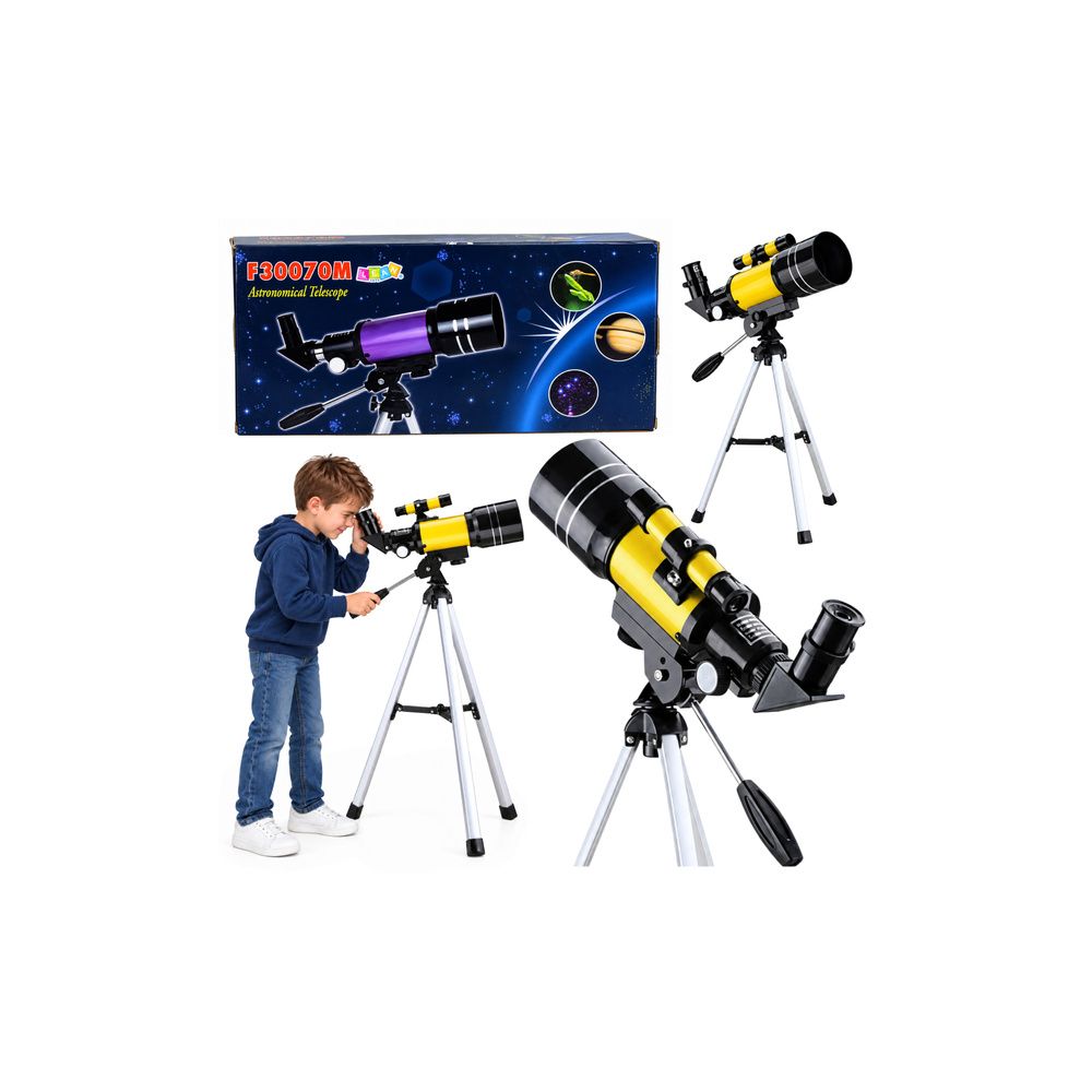 Teleskop Astronomiczny Dla Dzieci Statyw Żółty Powiększenie 150x
