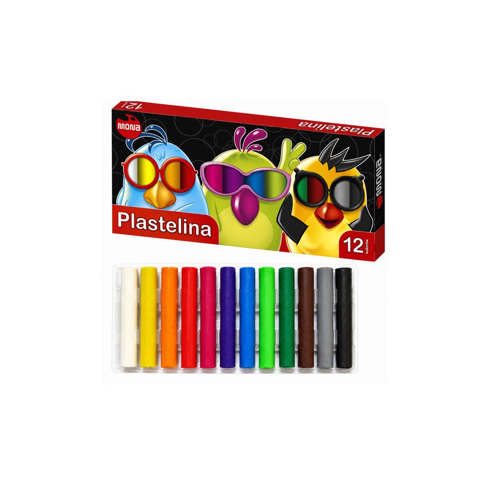 Plastelina szkolna 12 kolorów MONA