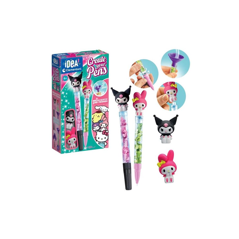 Idea Art Zestaw Mini Fabryka Długopisów Hello Kitty i Przyjaciele My Melody i Kuromi Clementoni 18431