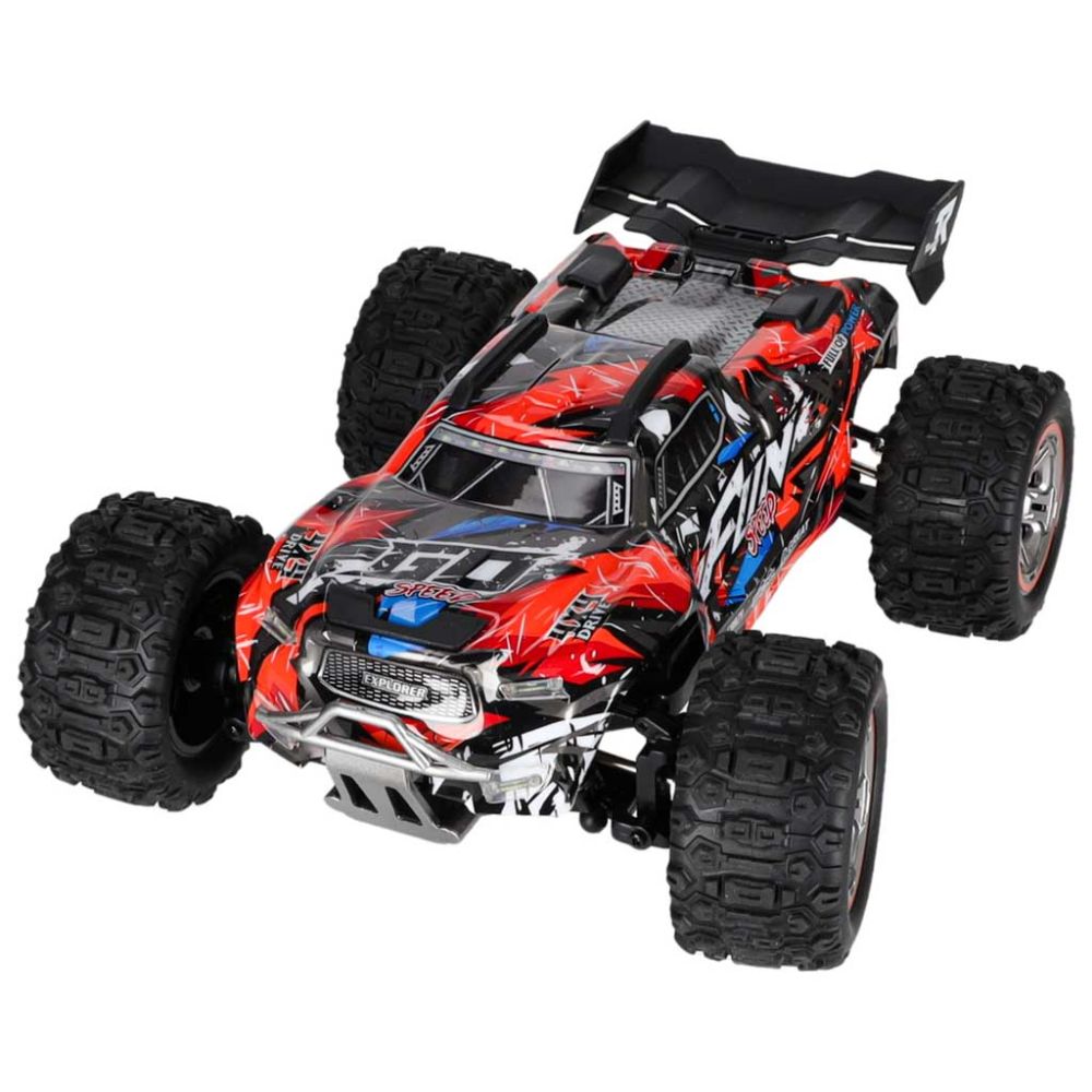 RC automobilis WLtoys 184008 1:18 mastelio 4WD bešepetėlinis su LED, RTR, iki 60 km/h