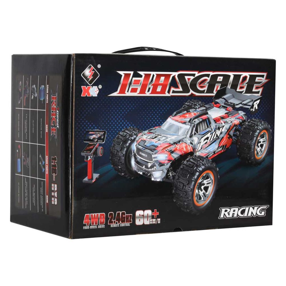RC automobilis WLtoys 184008 1:18 mastelio 4WD bešepetėlinis su LED, RTR, iki 60 km/h