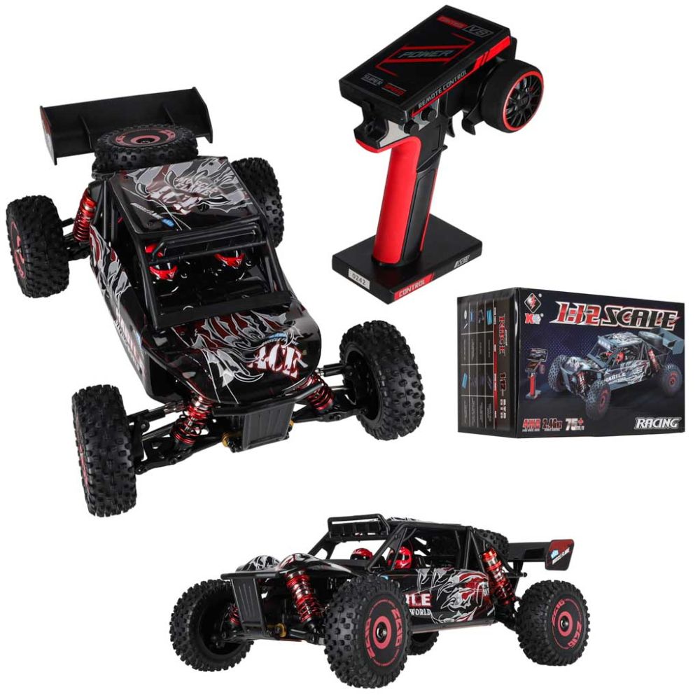 RC automobilis WLToys 124016 1:12 mastelio visureigis (4WD, bešepetėlis variklis, 75 km/h, RTR)