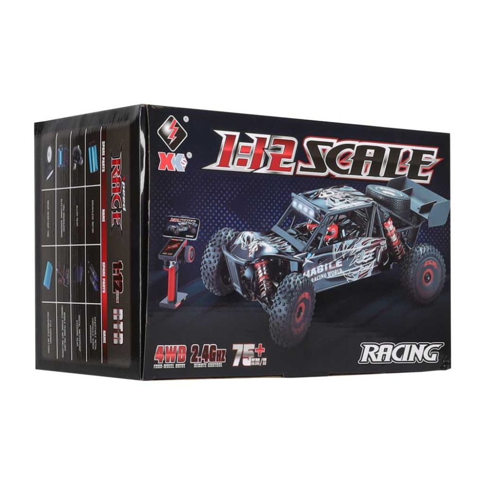 RC automobilis WLToys 124016 1:12 mastelio visureigis (4WD, bešepetėlis variklis, 75 km/h, RTR)