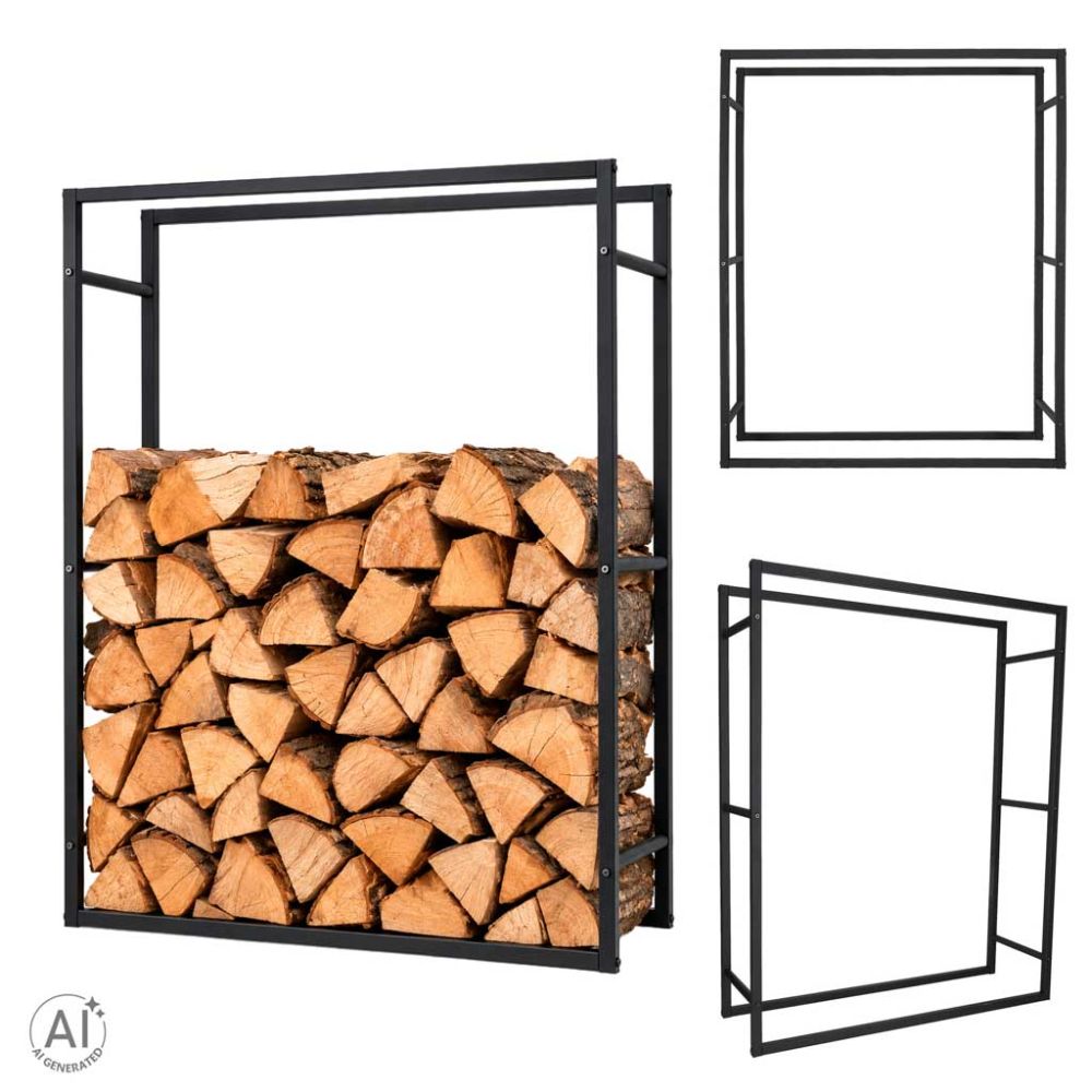 Malkų stovas metalinė lentyna židiniui 100x80x25 cm, juodas
