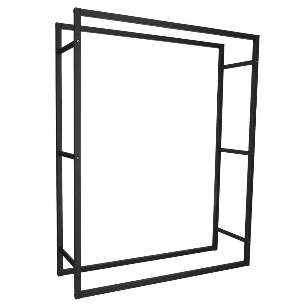 Malkų stovas metalinė lentyna židiniui 100x80x25 cm, juodas