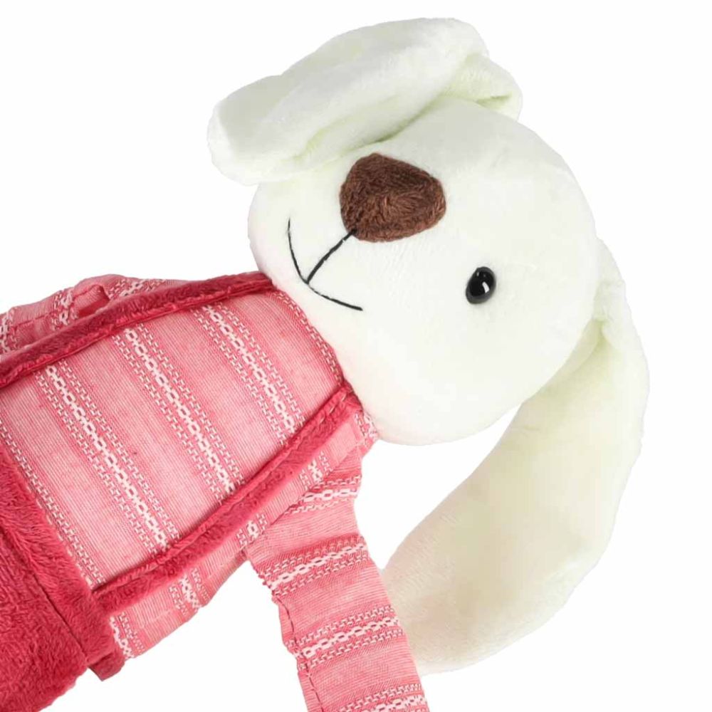 Pliušinis žaislinis zuikis su raudonais šortais 36 cm