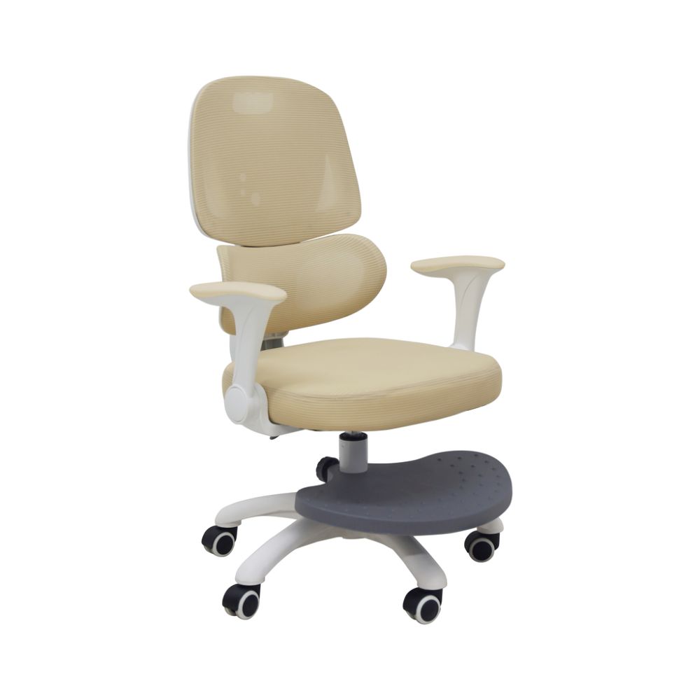 Vaikiška ergonomiška kėdė, pasukama, reguliuojamo aukščio, smėlio spalvos