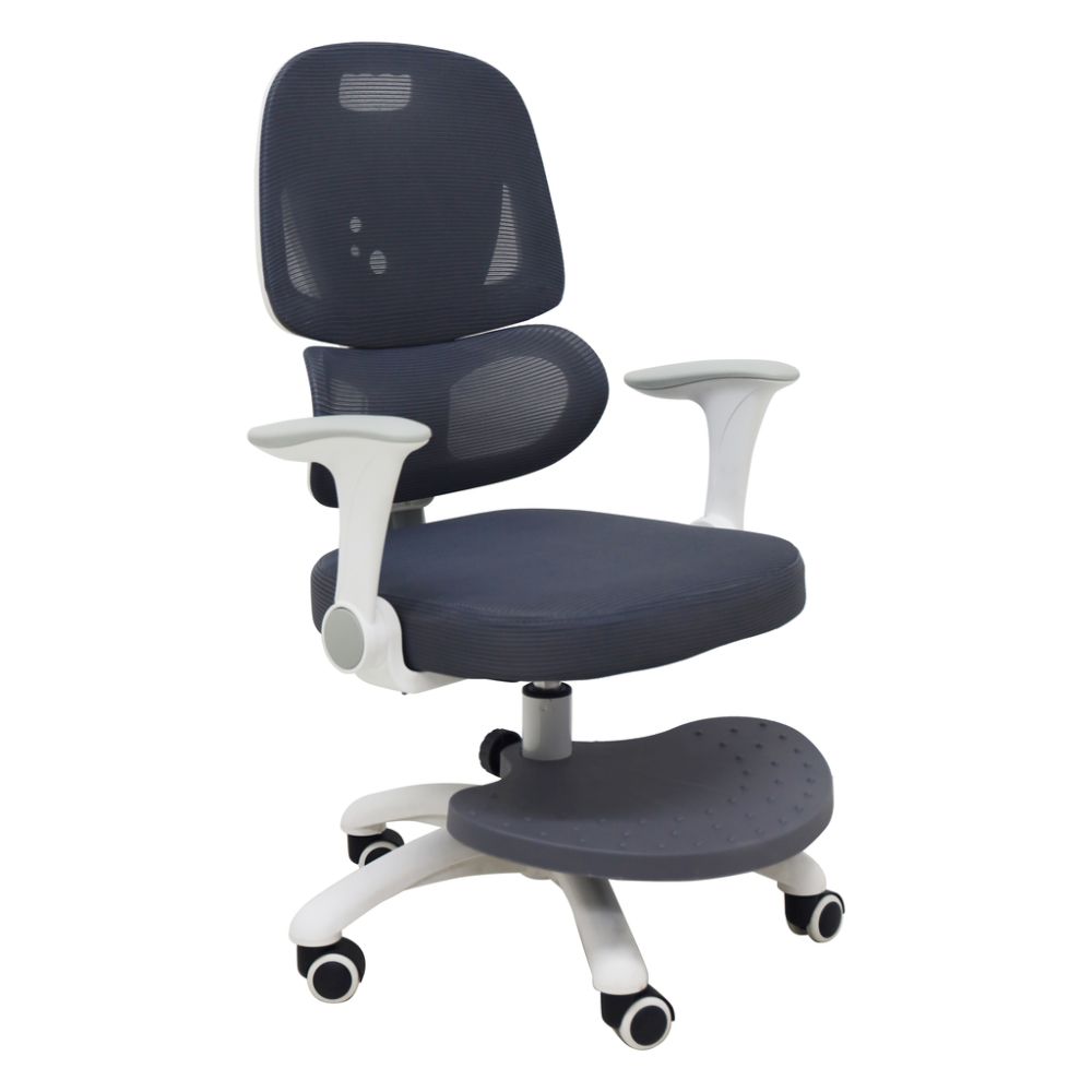 Vaikiška ergonomiška kėdė, pasukama, reguliuojamo aukščio, pilka