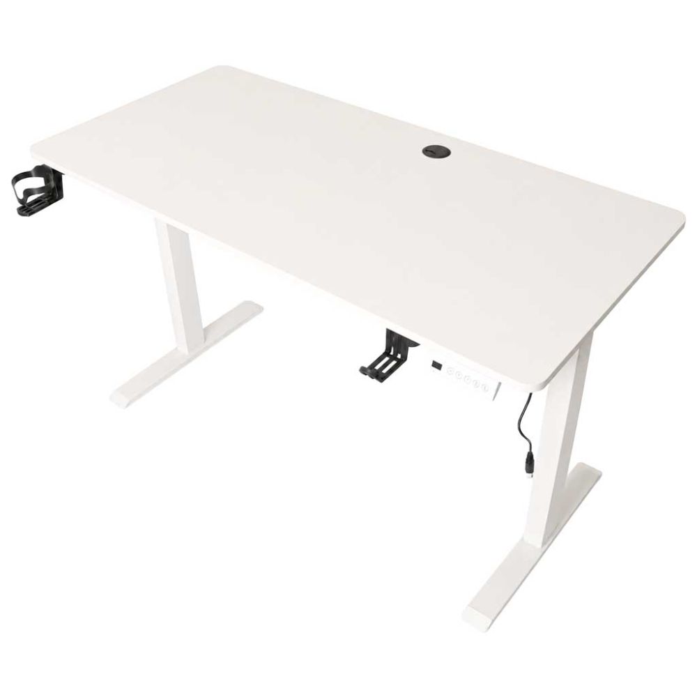 Rašomasis stalas su elektriniu aukščio reguliavimu, atminties funkcija ir valdymo pultu, 120x60 cm, baltas