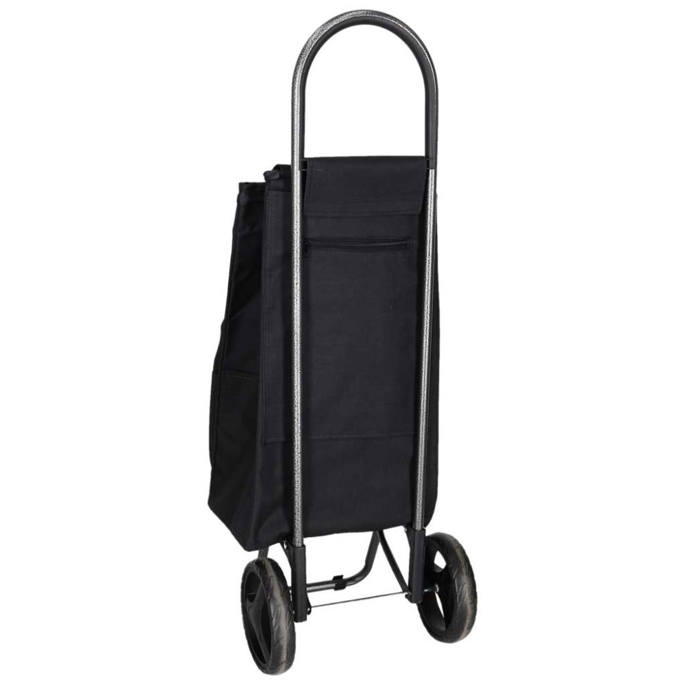 Pirkinių vežimėlis su ratukais ir izoliuota kišene, 95 cm, juodas