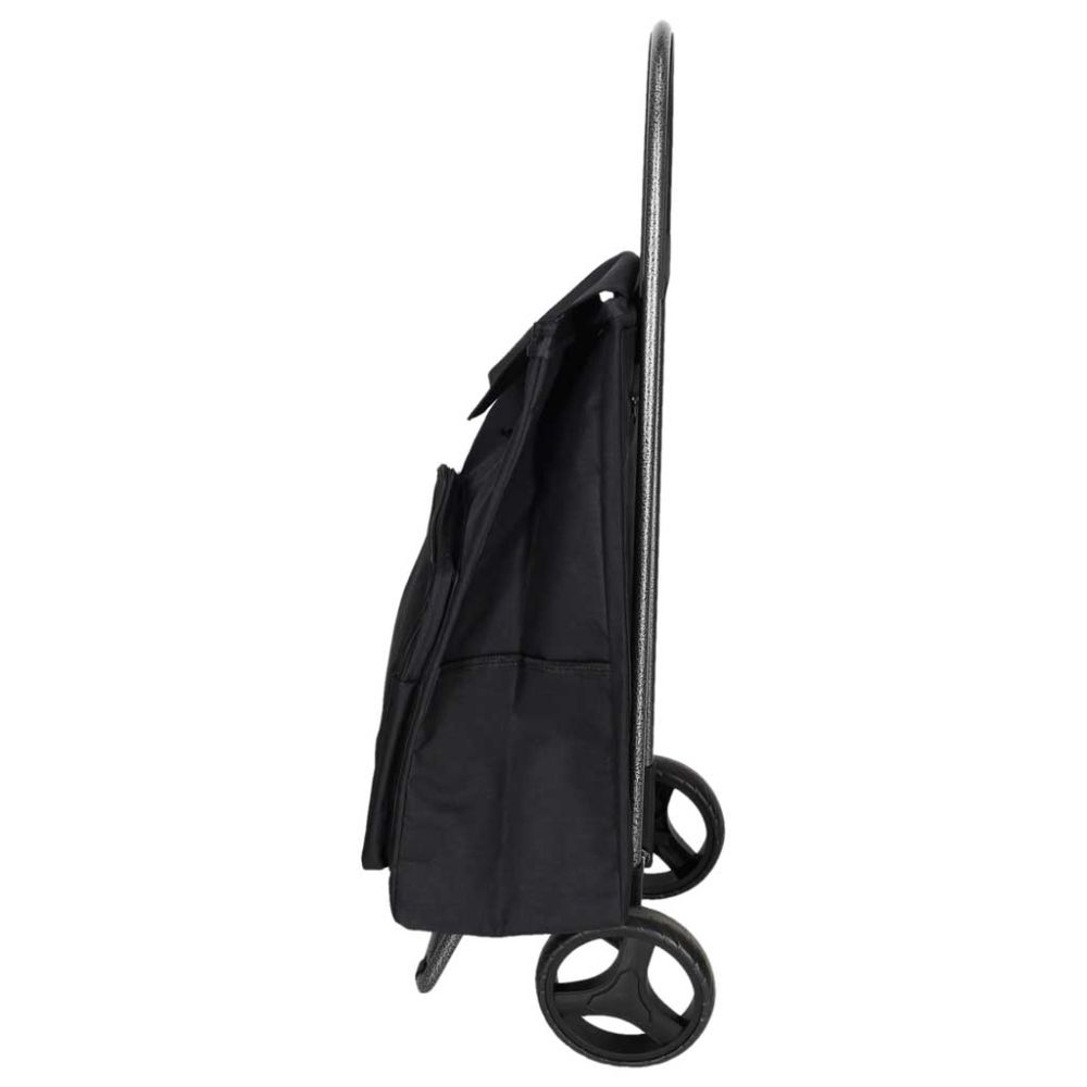 Pirkinių vežimėlis su ratukais ir izoliuota kišene, 95 cm, juodas