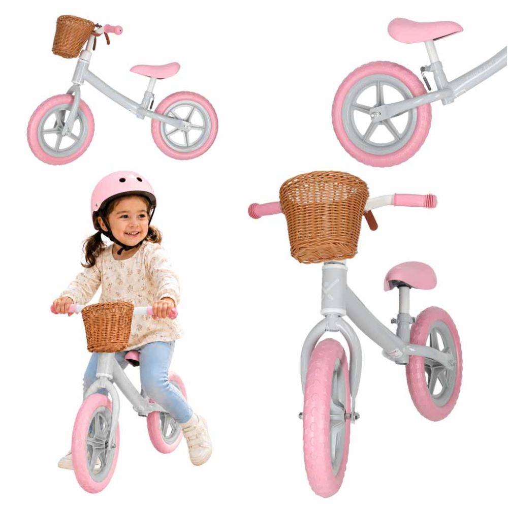 Balansinis dviratis Trike Fix Balance su krepšiu, rožinis