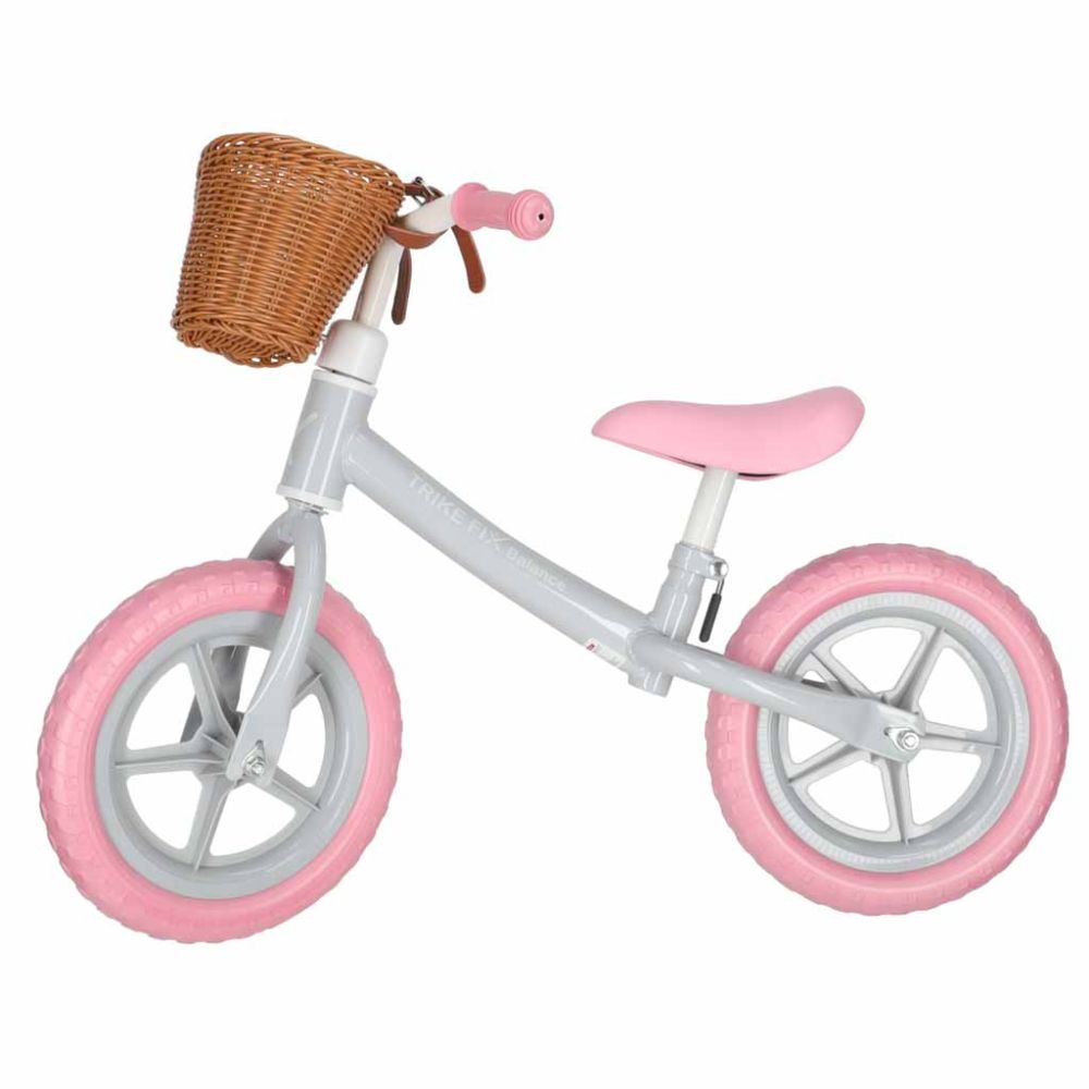 Balansinis dviratis Trike Fix Balance su krepšiu, rožinis