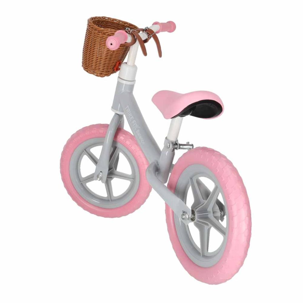 Balansinis dviratis Trike Fix Balance su krepšiu, rožinis