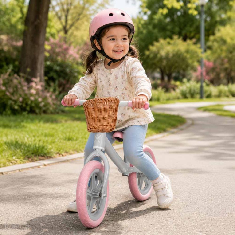 Balansinis dviratis Trike Fix Balance su krepšiu, rožinis