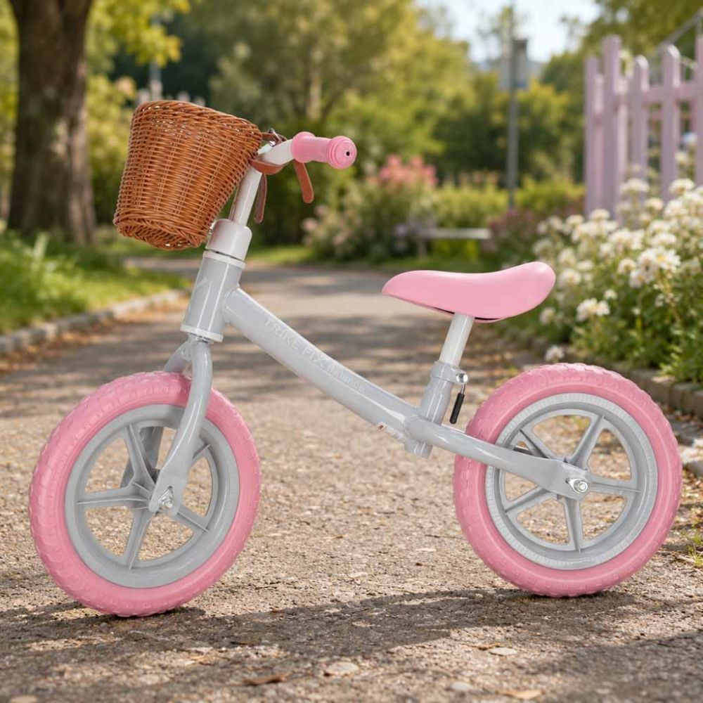 Balansinis dviratis Trike Fix Balance su krepšiu, rožinis