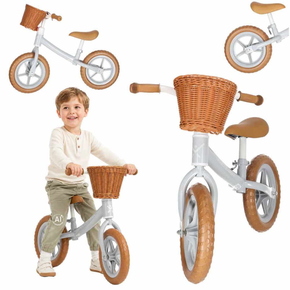 Balansinis dviratis Trike Fix Balance su krepšeliu, rudas