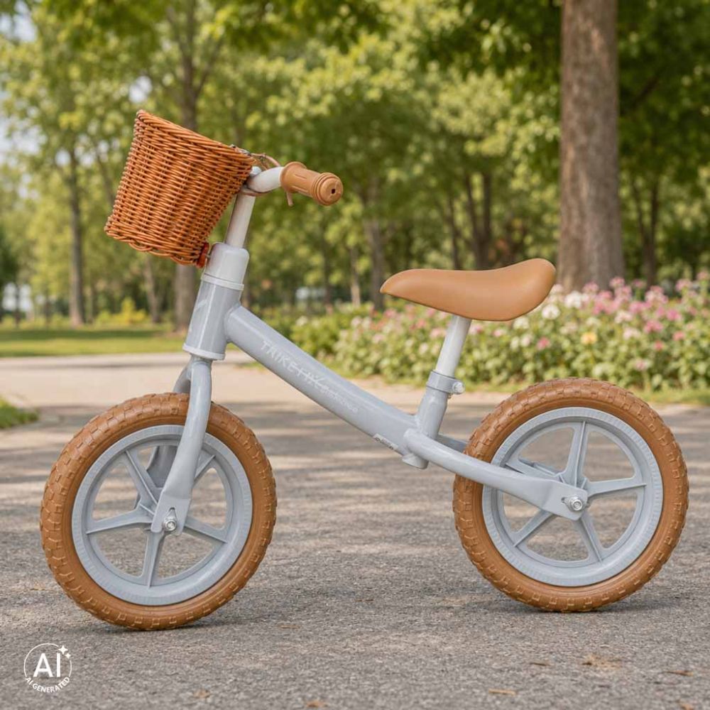 Balansinis dviratis Trike Fix Balance su krepšeliu, rudas