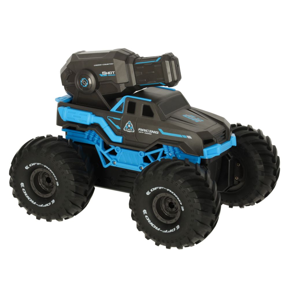 RC amfibija vandeniui atsparus automobilis, valdomas rankų gestais + 2 nuotolinio valdymo pulteliai mėlynos spalvos