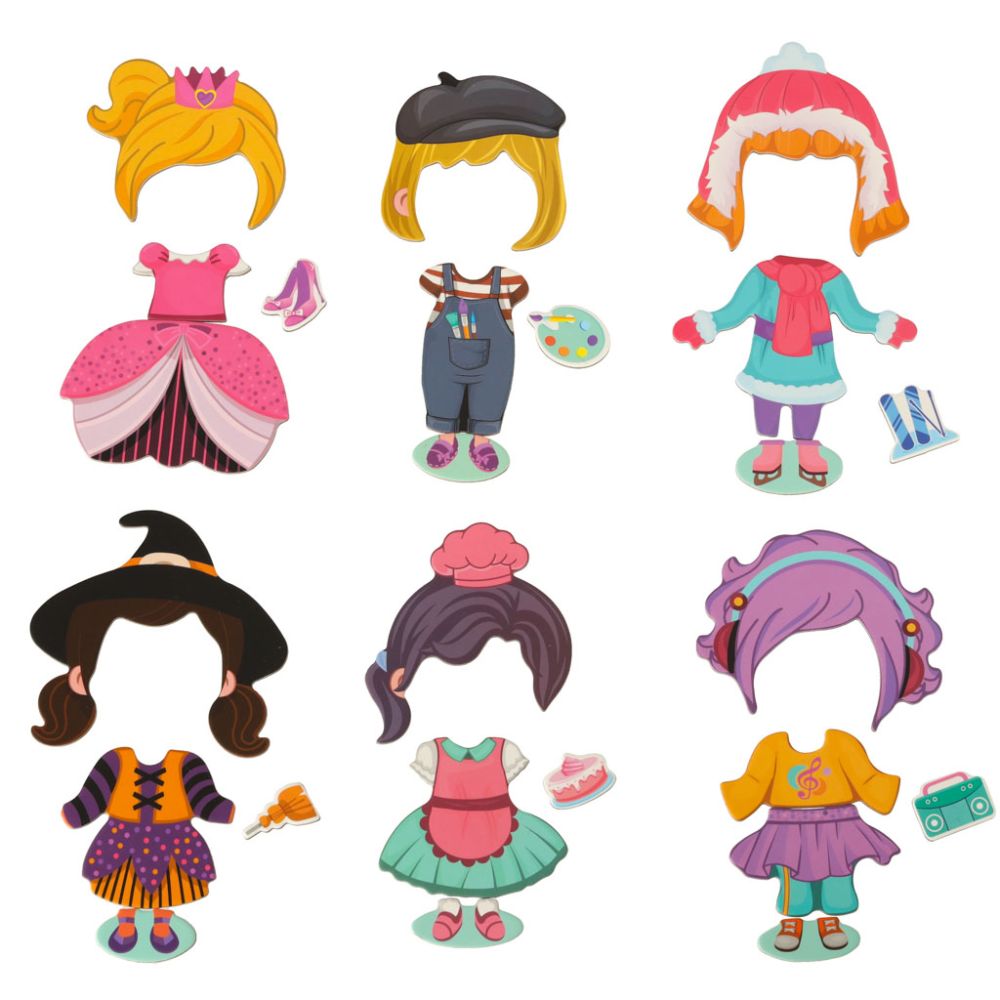 Magnetinė dėlionė "Dress up" lėlė 51el.