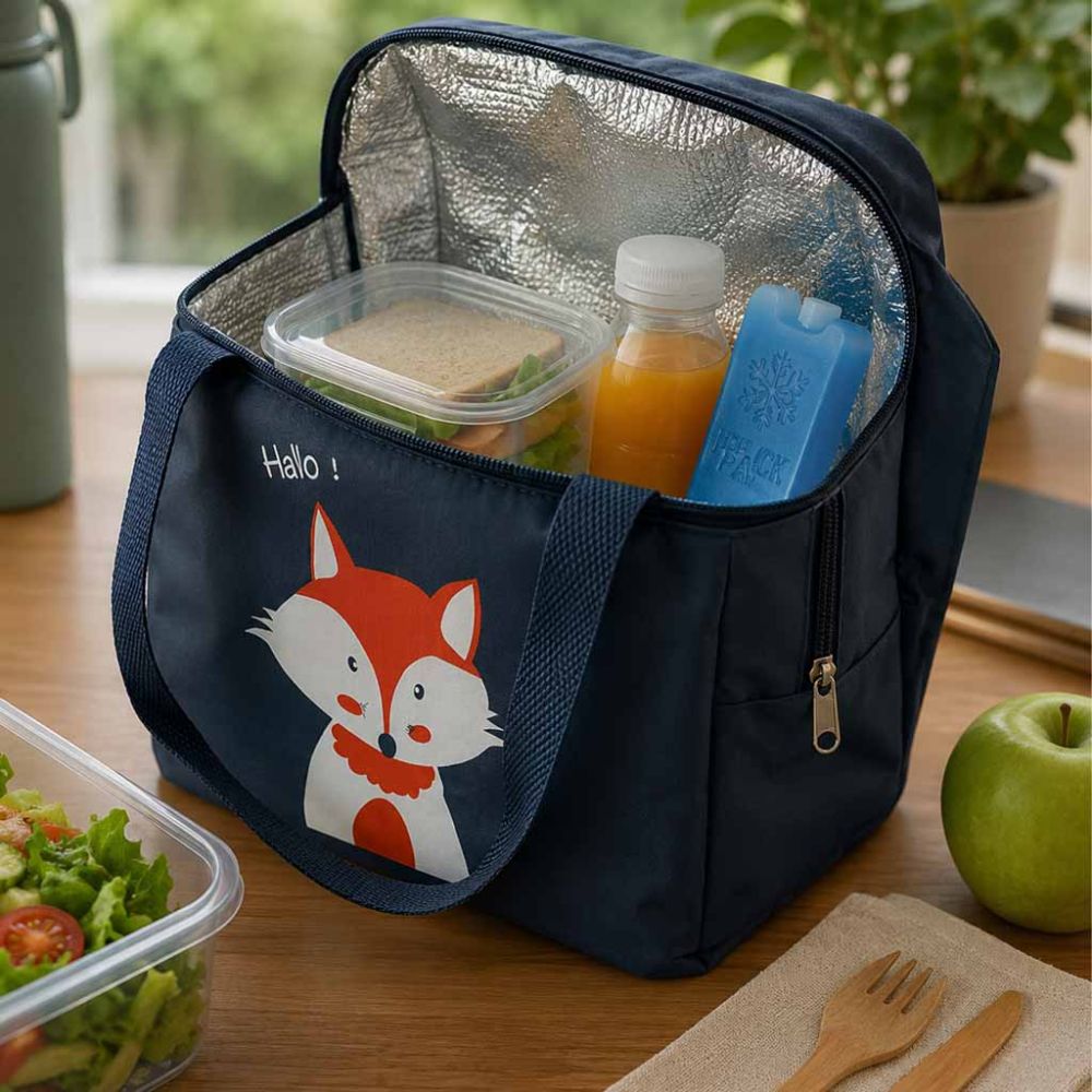 Izoliuotas termo maišelis pusryčiams pietums "Fox orange