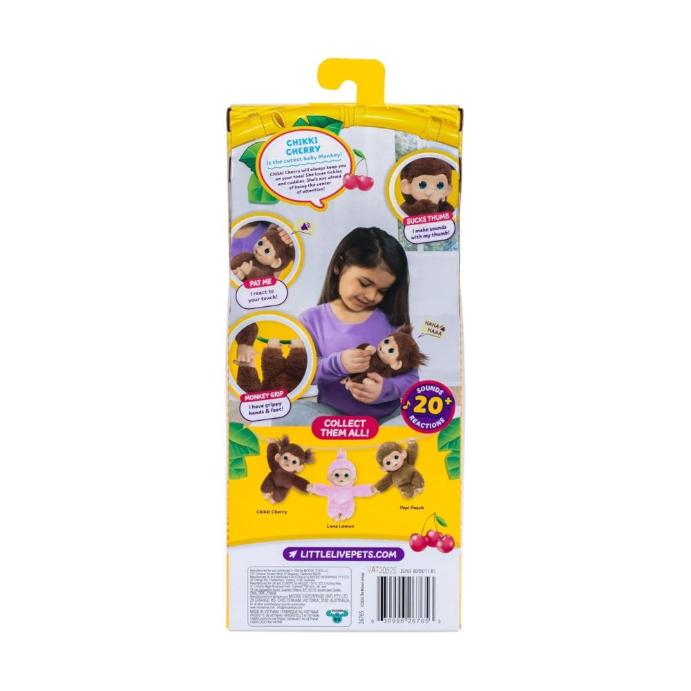Interaktyvi beždžionėlė Moose 26765 Little Live Pets Chikki Cherry