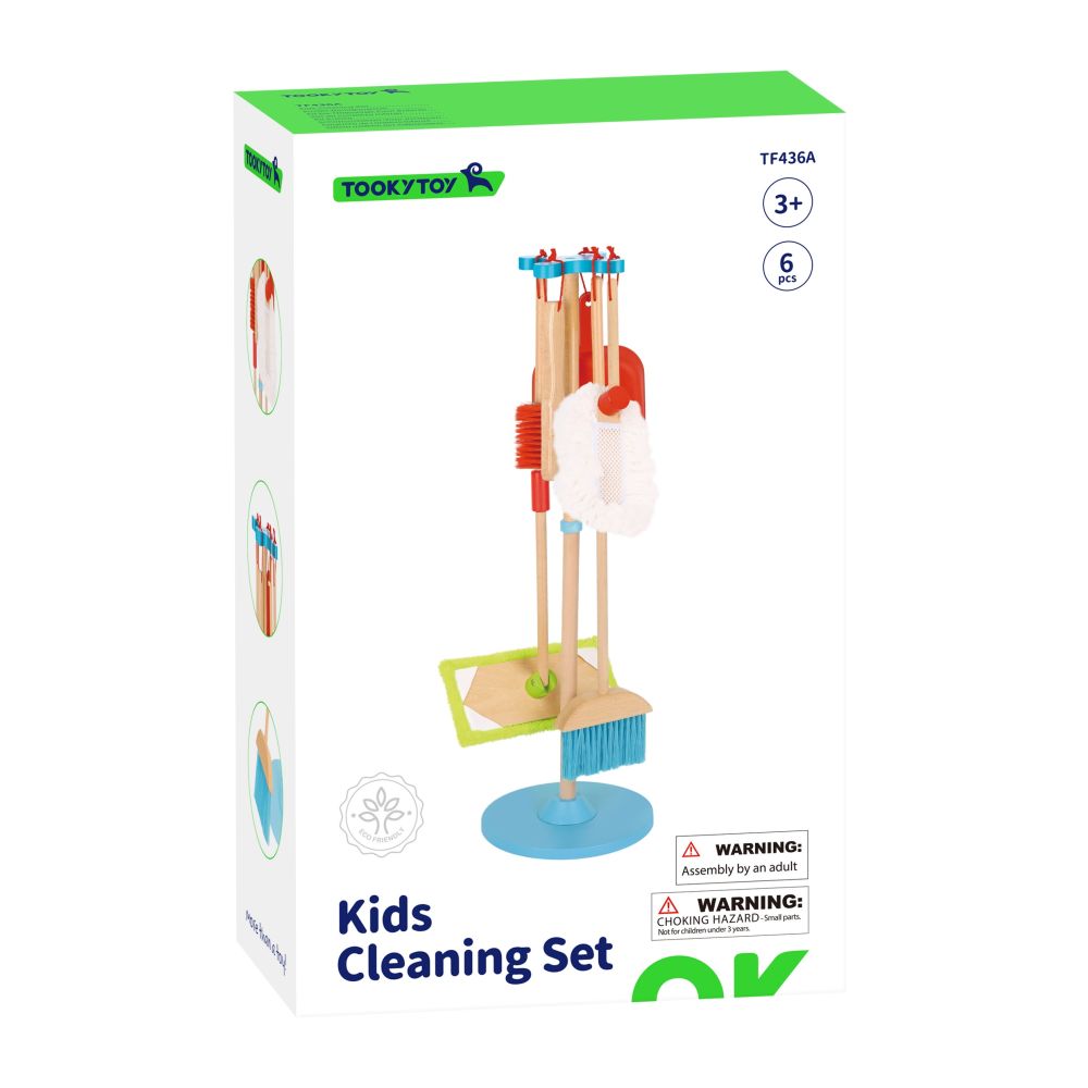 TOOKY TOY Wooden Cleaning Set for Children 6 pcs. 