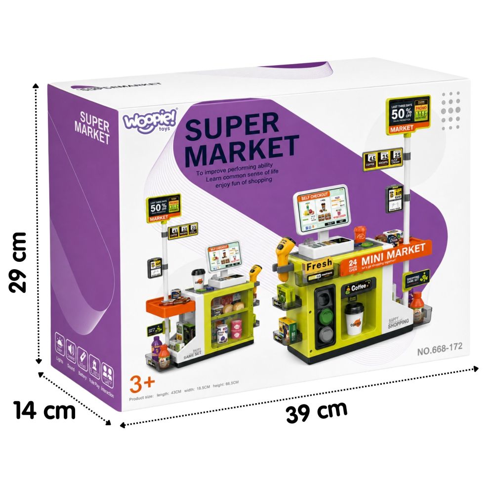 WOOPIE Self-Service Cash Register Mini Market Express Accessories 