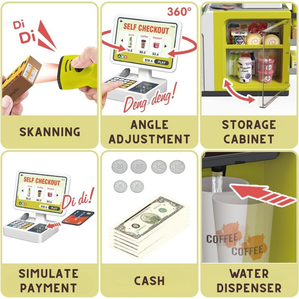 WOOPIE Self-Service Cash Register Mini Market Express Accessories 