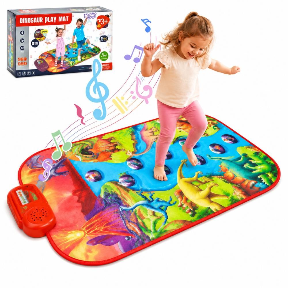 Didelis muzikinis kilimėlis WOOPIE Piano XL su dinozaurais, interaktyvus