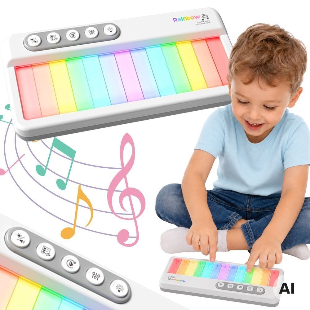 WOOPIE Rainbow Touch Piano with Backlight and Learning Mode 3+ 