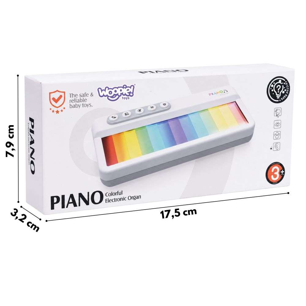 Pianinas su apšvietimu ir mokymosi režimu WOOPIE Rainbow Touch, nuo 3 metų