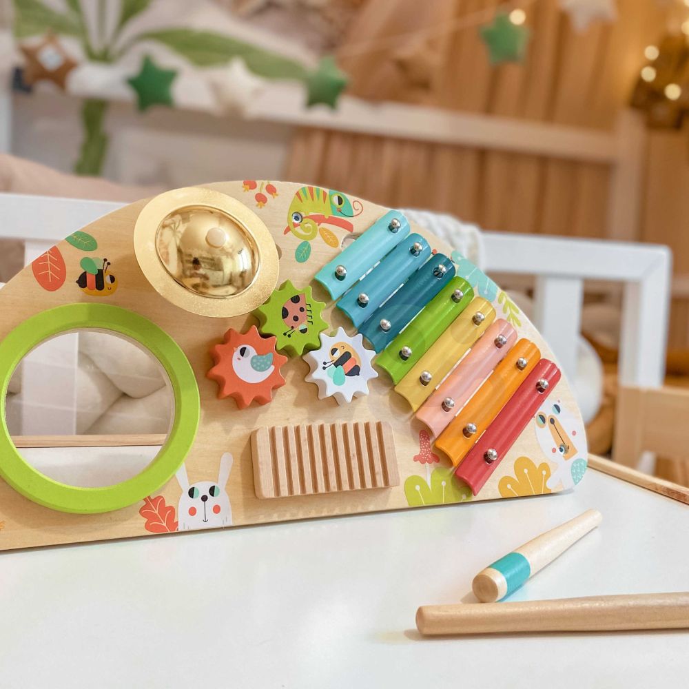 TOOKY TOY Multifunctional Instrument Music Center Xylophone Gears Grater Drum Cymbal Chopsticks 