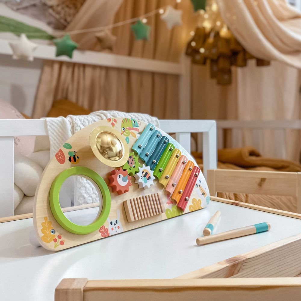 TOOKY TOY Multifunctional Instrument Music Center Xylophone Gears Grater Drum Cymbal Chopsticks 
