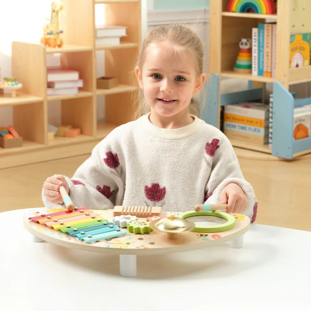 Daugiafunkcinis muzikos centras TOOKY TOY: ksilofonas, krumpliukai, tarka, būgnas, cimbolai, lazdelės