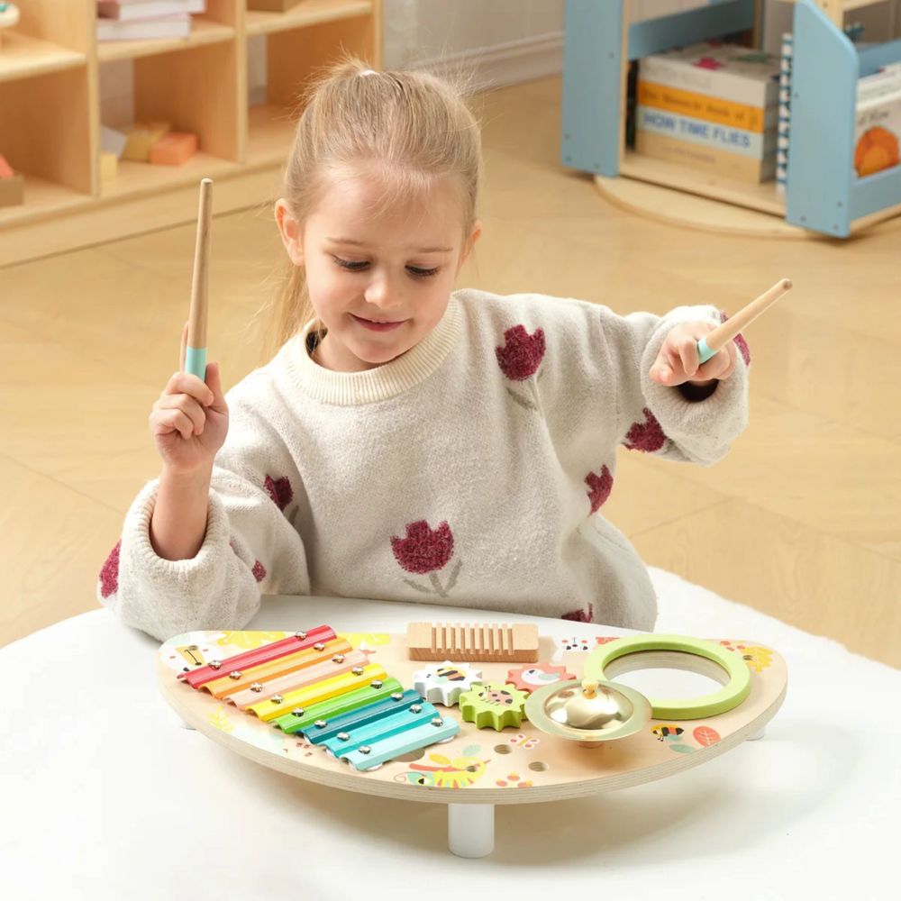 TOOKY TOY Multifunctional Instrument Music Center Xylophone Gears Grater Drum Cymbal Chopsticks 