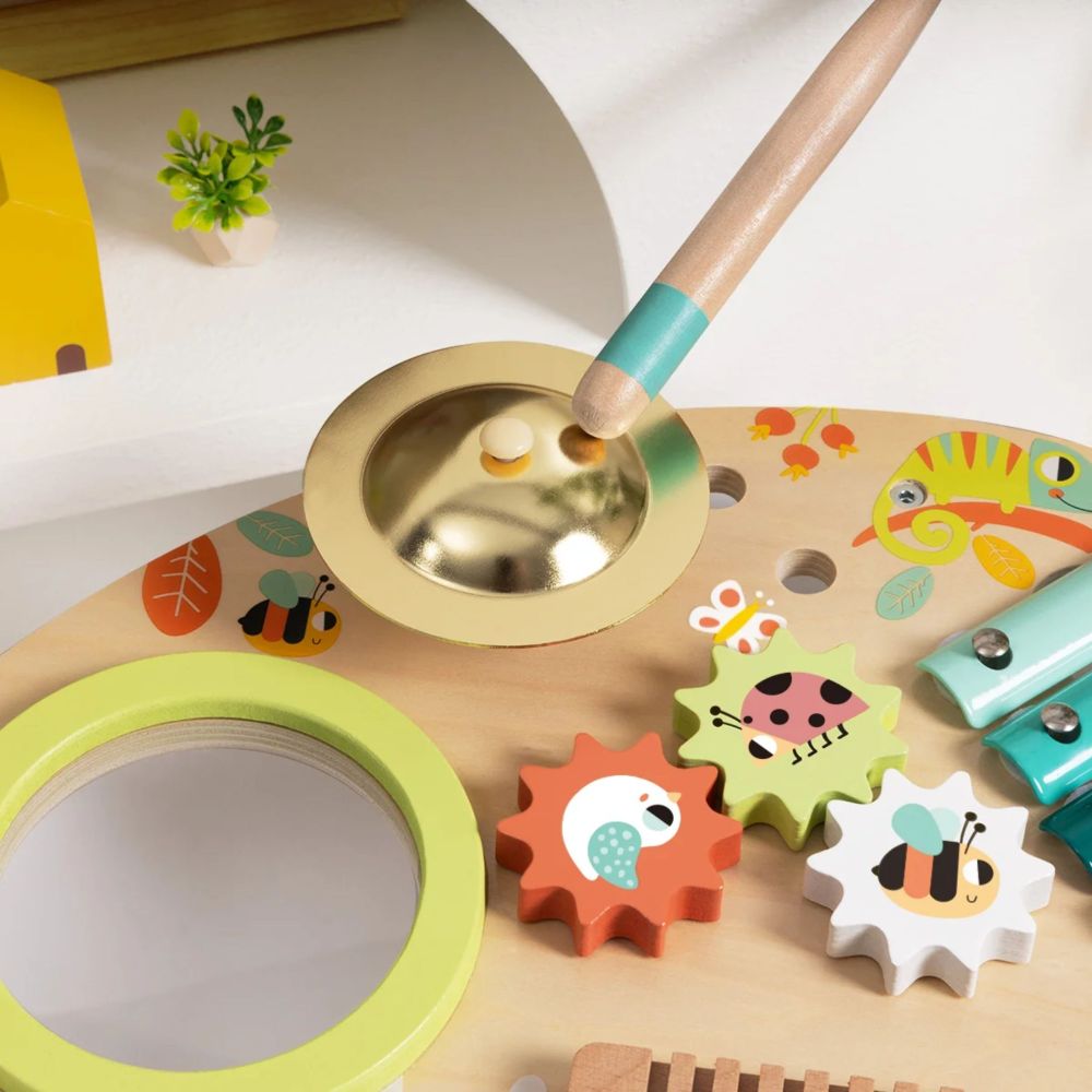 Daugiafunkcinis muzikos centras TOOKY TOY: ksilofonas, krumpliukai, tarka, būgnas, cimbolai, lazdelės