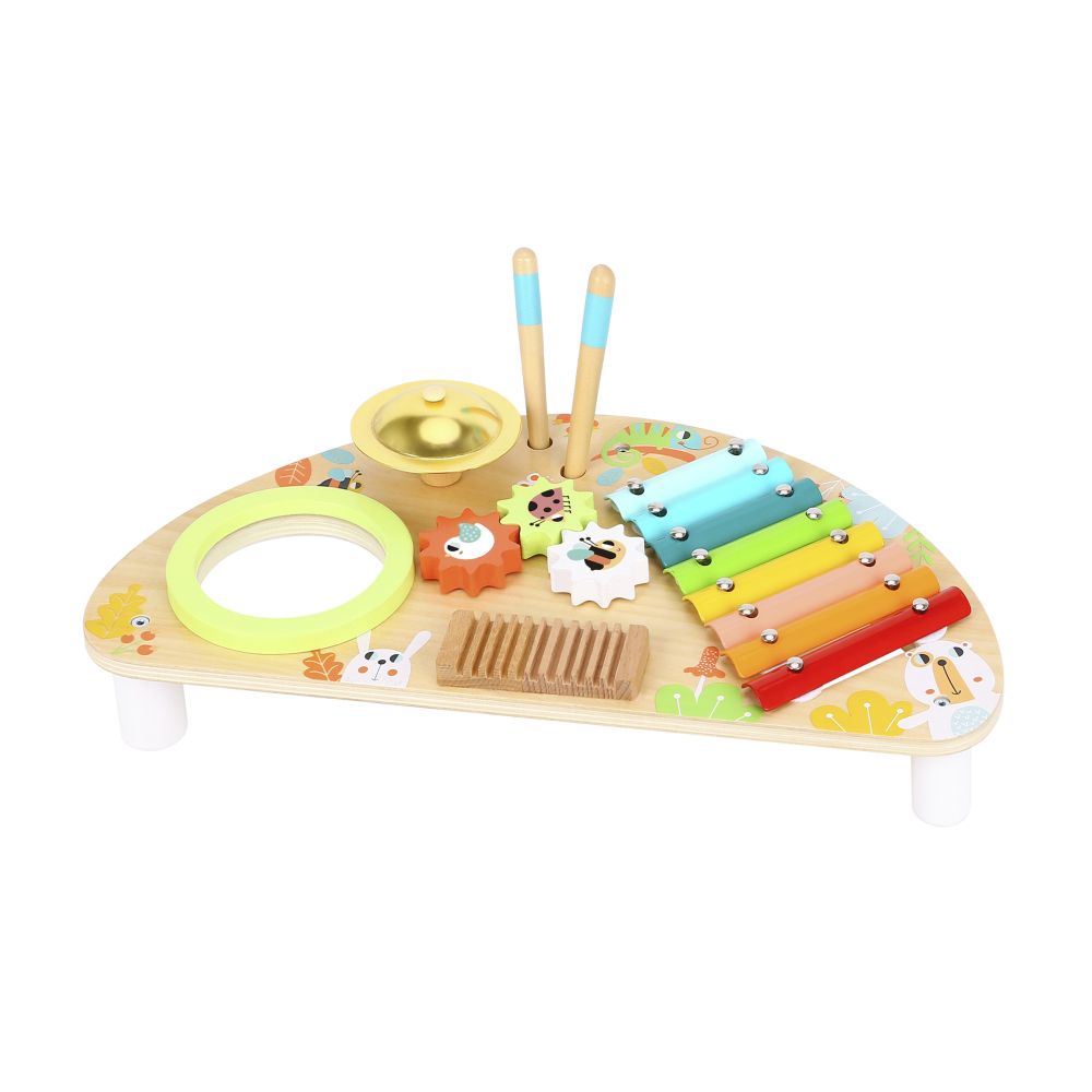 Daugiafunkcinis muzikos centras TOOKY TOY: ksilofonas, krumpliukai, tarka, būgnas, cimbolai, lazdelės