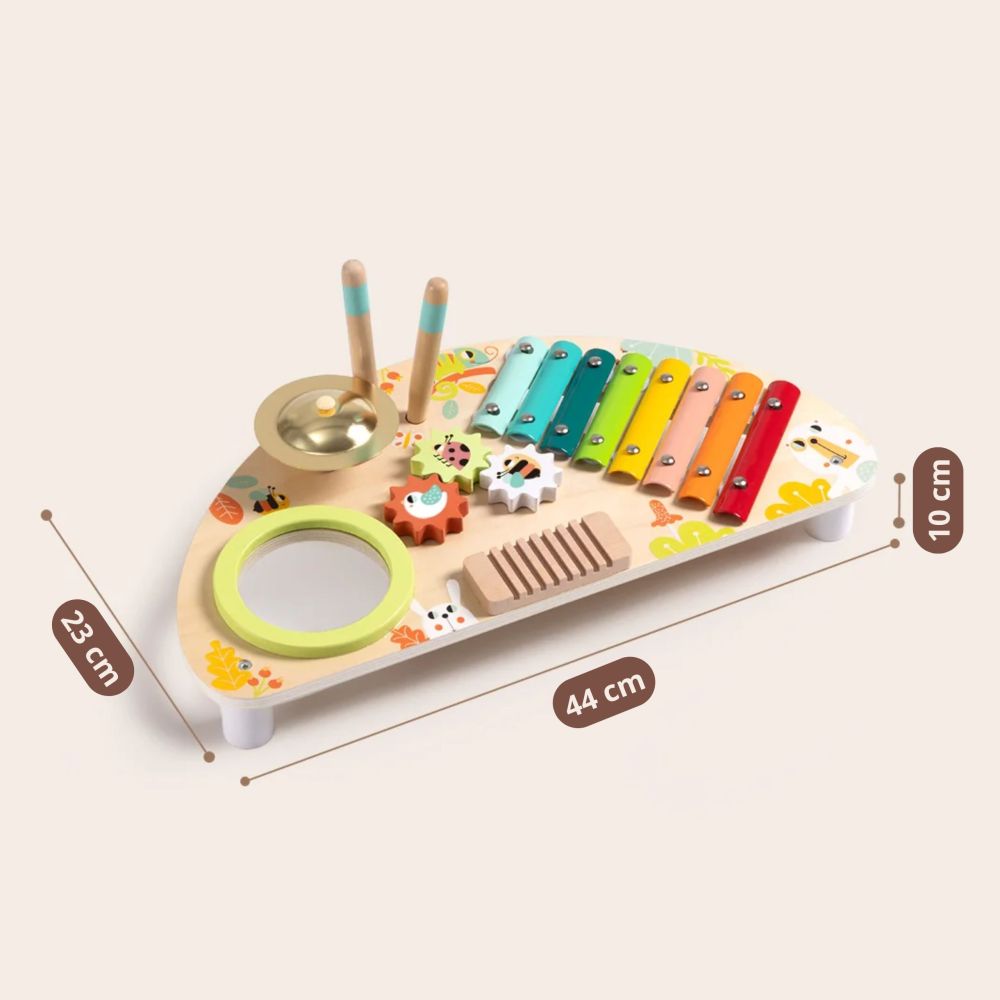 TOOKY TOY Multifunctional Instrument Music Center Xylophone Gears Grater Drum Cymbal Chopsticks 